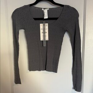 Zara Charcoal Long Sleeve Top